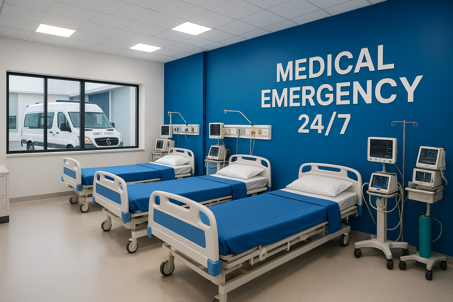 Modern 24x7 emergency department with advanced medical equipment