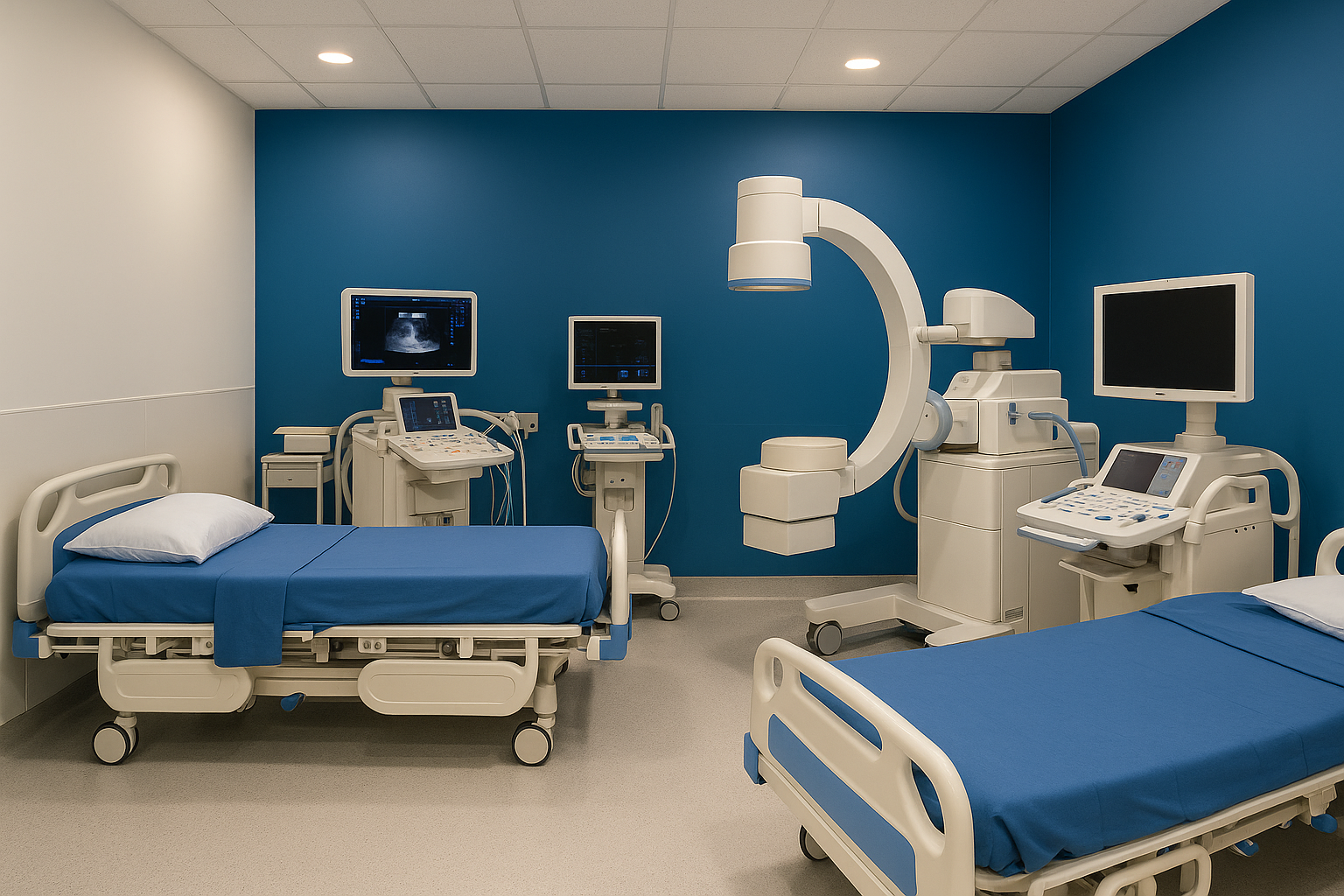 Modern kidney stone treatment department with advanced medical equipment